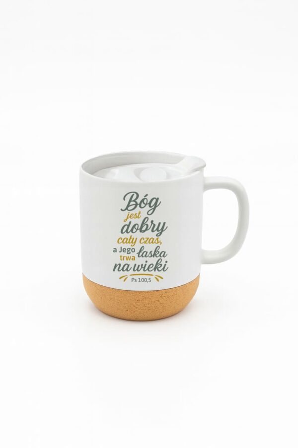 Kubek-z-wieczkiem-–-Bog-jest-dobry-–-bialy-600x900 Kubek z wieczkiem Bóg jest dobry biały
